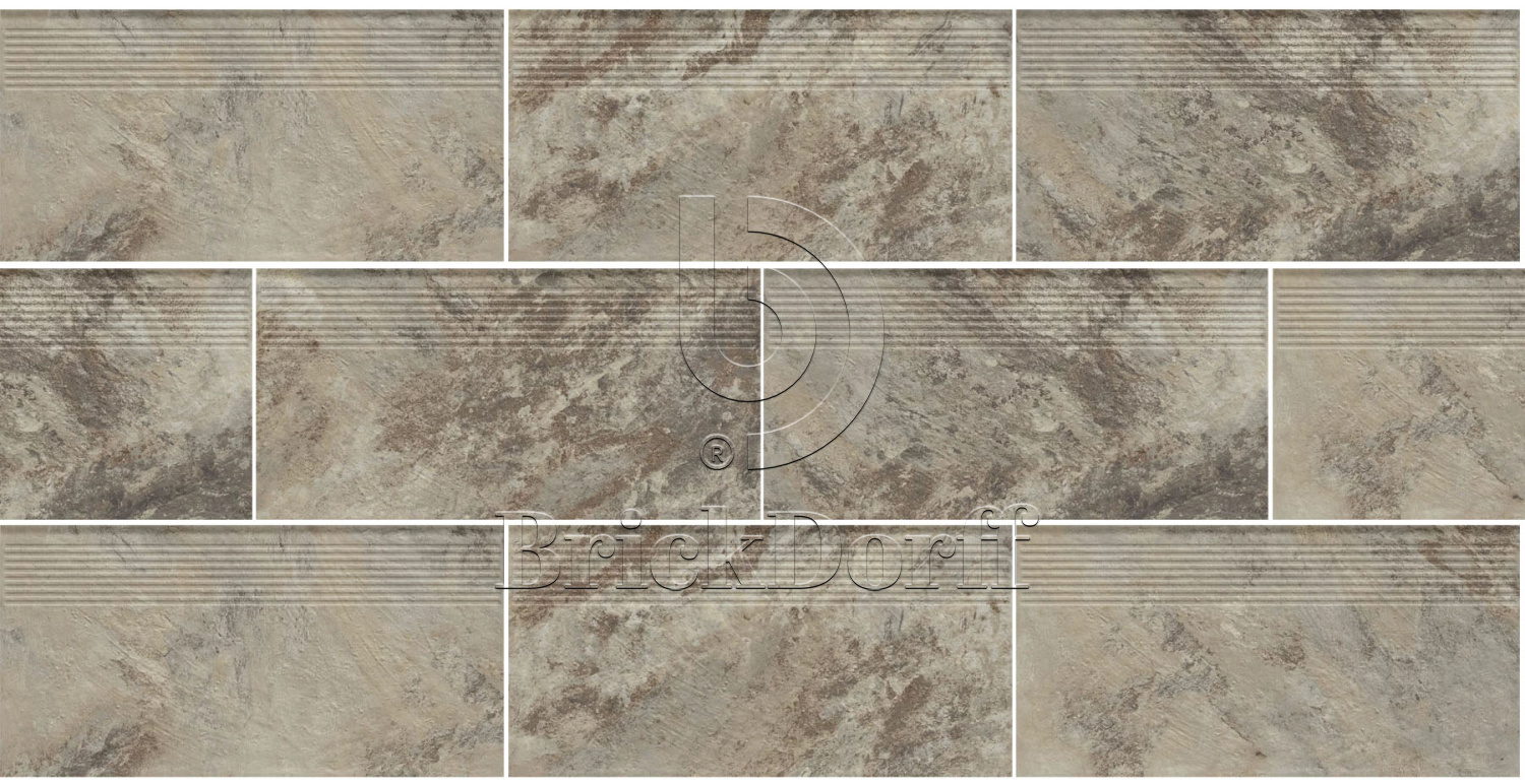 Клинкерная ступень с насечками Ardis Light 600*300*8,5 мм – для улицы, террасы, крыльца, лестницы, морозостойкая