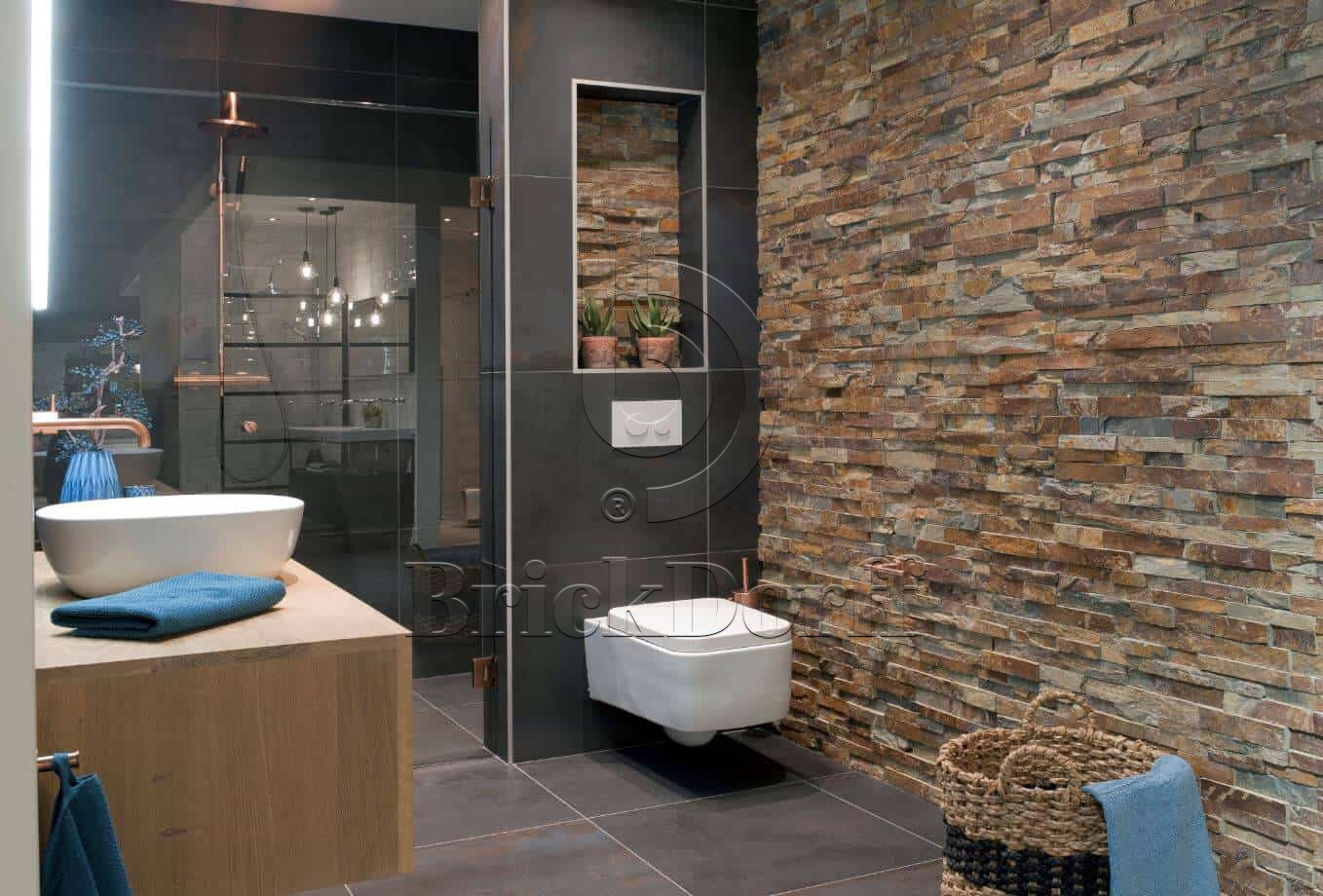 Сланец Цветной-1120 600*150*10-20 мм, натуральный камень для фасада и интерьера BD