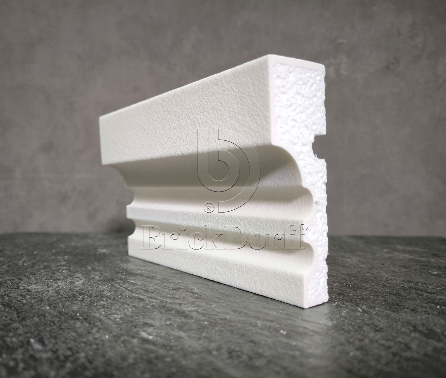 Молдинг для фасада - лепнина, декор из пенополистирола МВ-120/5 (МС-116) 120*40*2000 мм