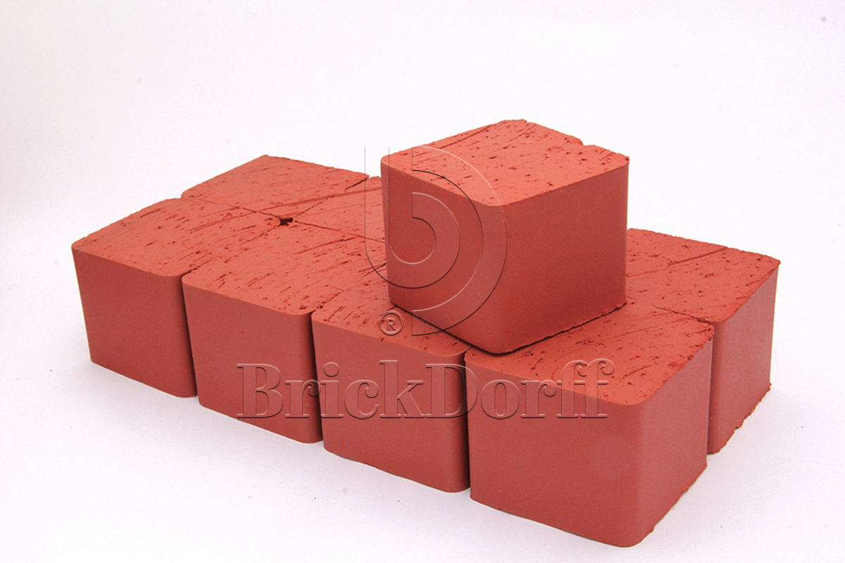 Клинкерная тротуарная мозаика - брусчатка Lode JANKA Красная 60х60х52 мм