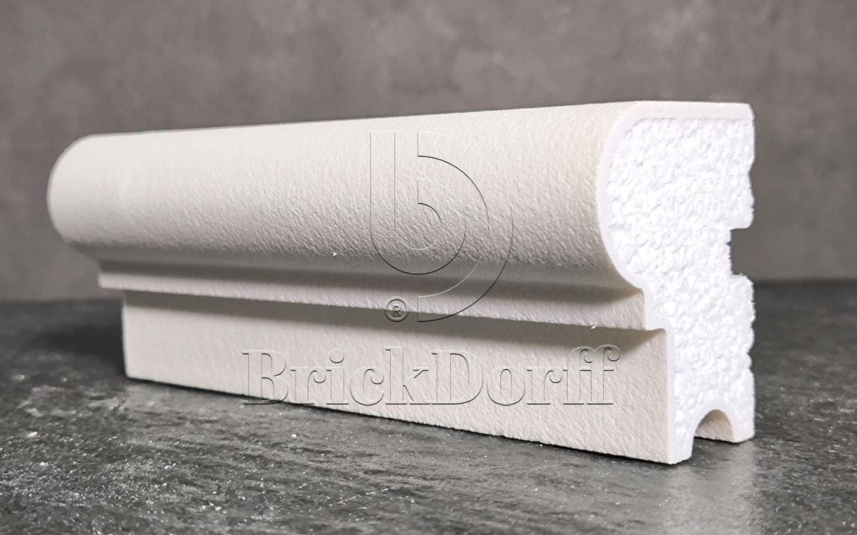Молдинг для фасада - лепнина, декор из пенополистирола МВ-75/1 (МС-102) 75*60*2000 мм