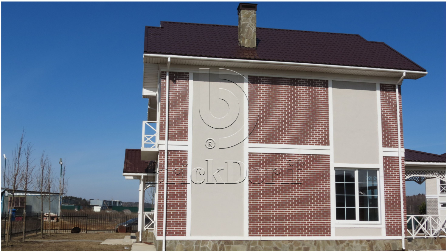 Фасадная Термопанель из пенополистирола ППС 60 мм с клинкерной плиткой Antik Weinrot 240*71*8 мм