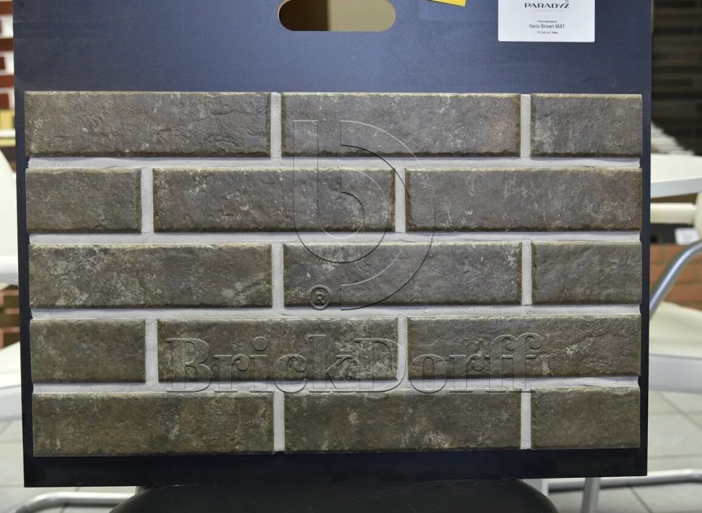 Ilario Braun 245X66х7,4 мм Клинкерная фасадная плитка под кирпич облицовочная серо-коричневая