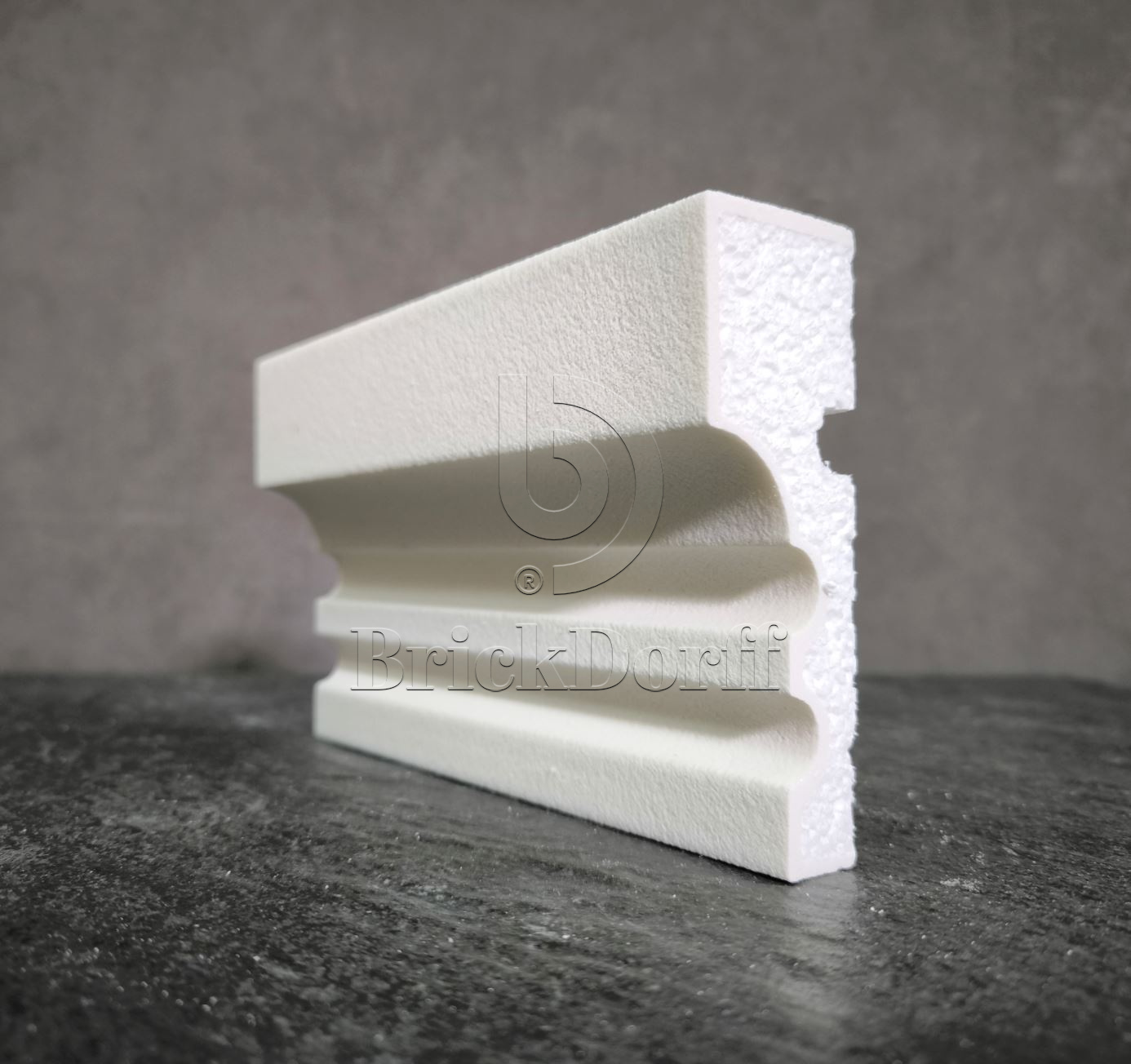 Молдинг для фасада - лепнина, декор из пенополистирола МВ-120/5 (МС-116) 120*40*2000 мм