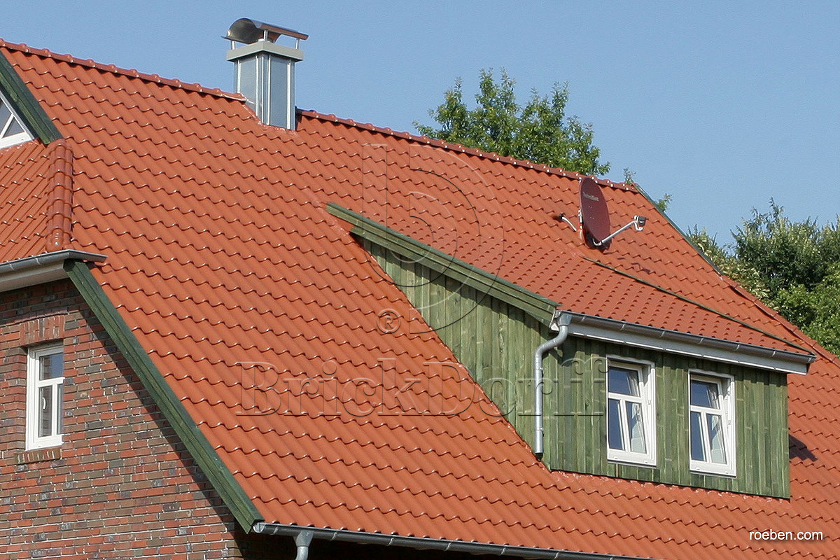 Керамическая черепица рядовая Roben Bornholm медный красно-коричневый ангоб