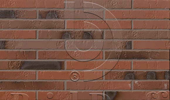 Клинкерная фасадная плитка под кирпич ригельная Langformat ABC Teuto Rot-bunt Kohlebrand Schieferstruktur 365*52*10 мм