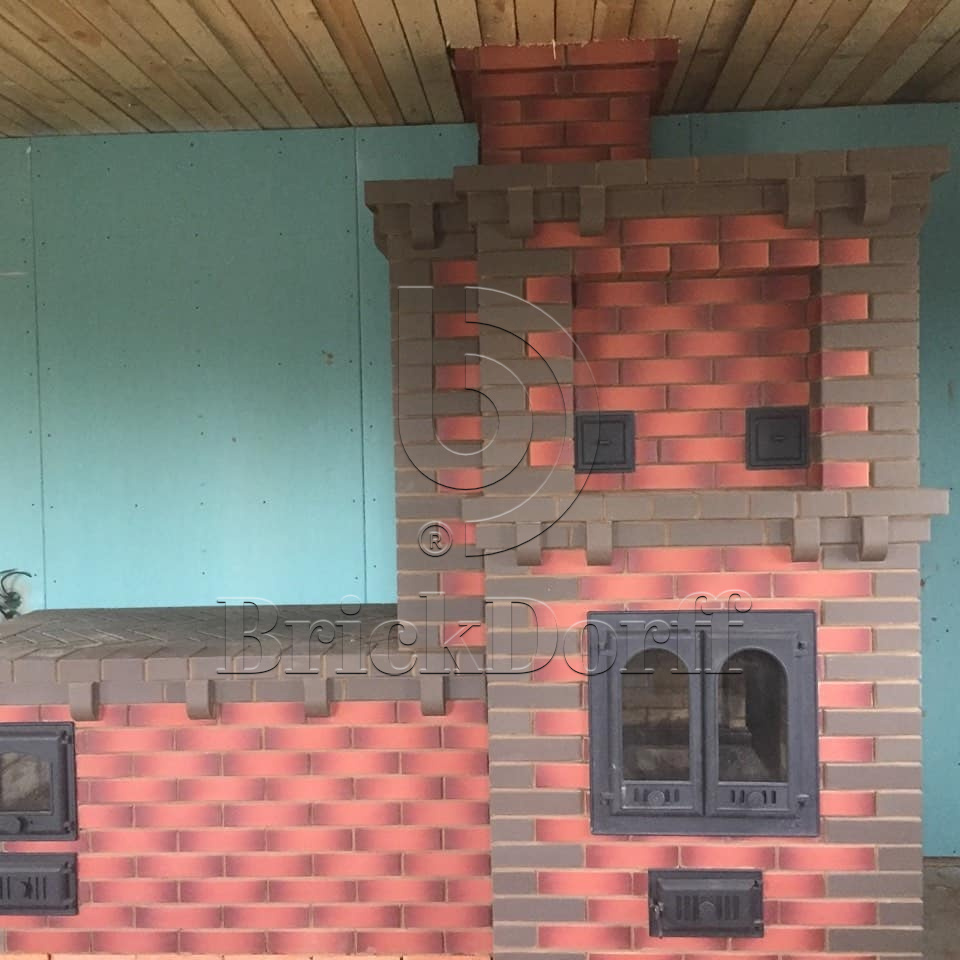 Lode Gemini гладкий, 250*120*65 мм, Печной Полнотелый Кирпич керамический красный, пестрый