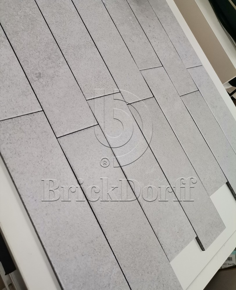 Юта-1 светло-серая клинкерная фасадная плитка под кирпич 245*65*7 мм, керамин