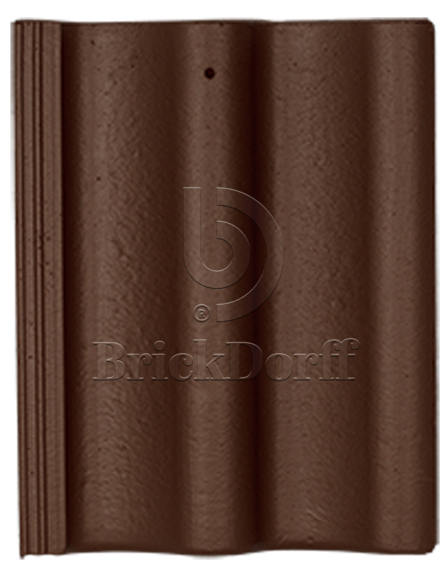 Натуральная цементно-песчаная черепица рядовая Classic коричневый 22, Kriastak Baltic tile