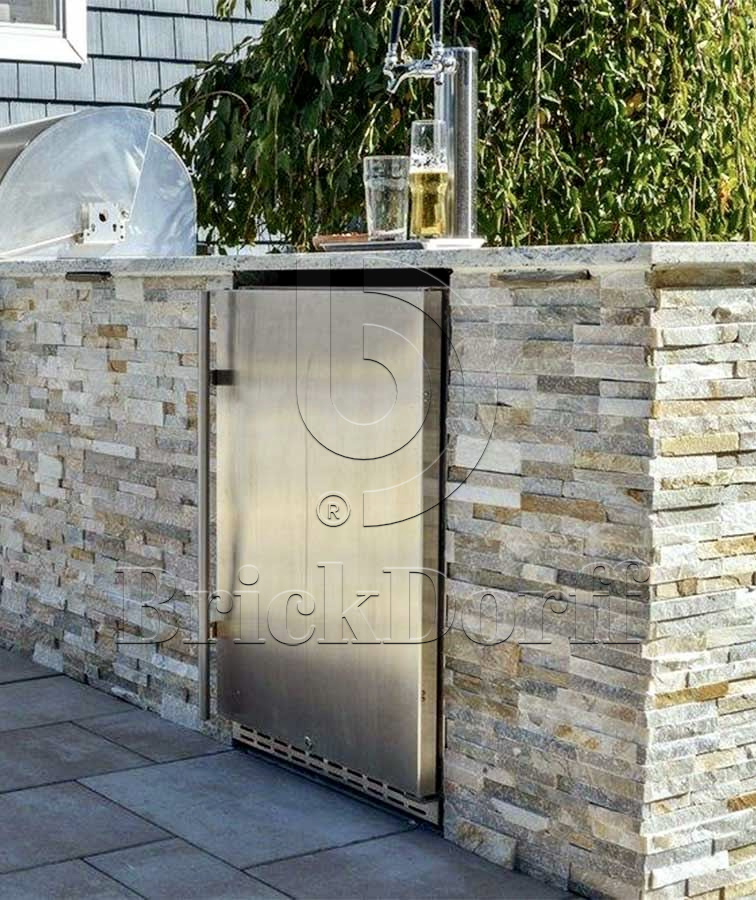 Сланец Бежевый-014 600*150*10-20 мм, натуральный камень для фасада и интерьера BD