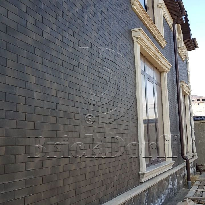 Semir Grafit 245X66х7,4 мм Клинкерная фасадная плитка под кирпич облицовочная, серая