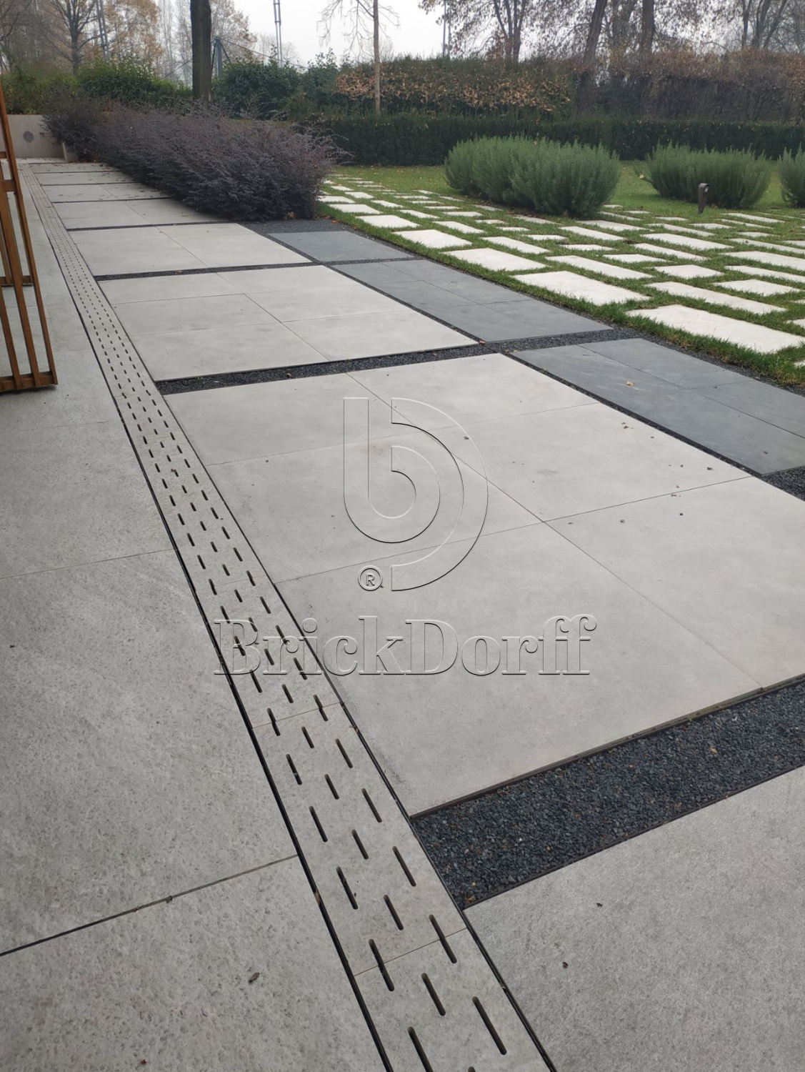 Тротуарная плитка Серая. Cliff Grigio 60 LASTRA 20mm / Клиф Гриджио 60 Ластра 20 мм 600х600х20мм