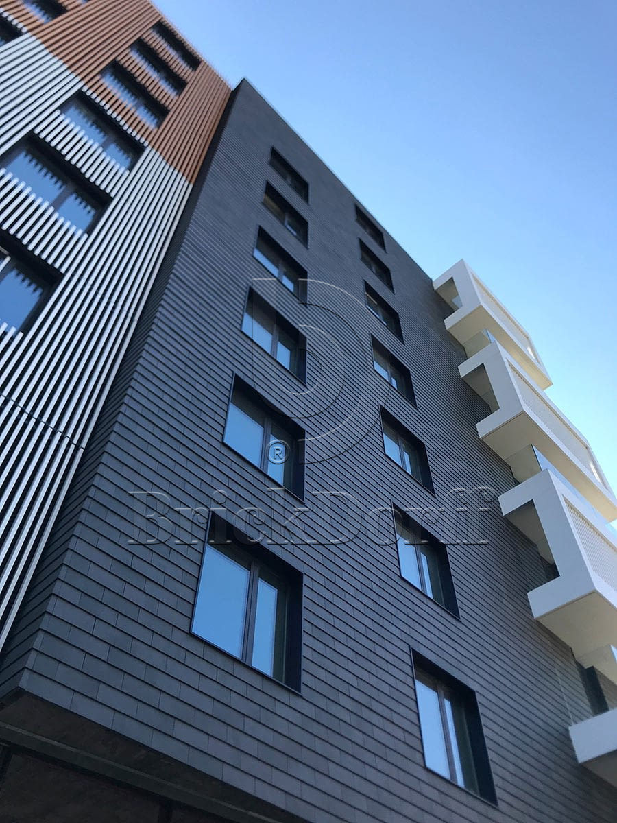 Tempio Rustikotta ANTHRACITE 200x400x14мм Дранка керамическая плитка для навесного вент Фасада и Кровли