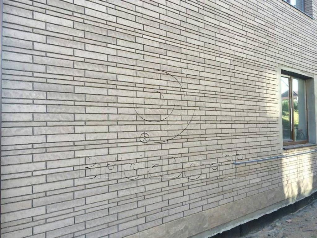 Клинкерная фасадная плитка облицовочная под кирпич Stroeher (Штроер) Zeitlos 237 austerrauch рельефная, 400*71*14 мм