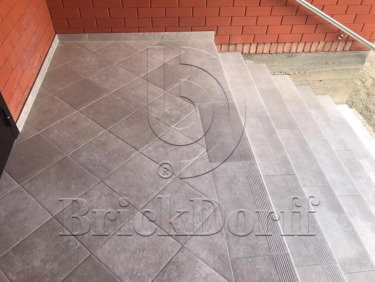 Клинкерная ступень флорентинер Viano Beige противоскользящая с капиносом, бежевый 330x300x11 мм