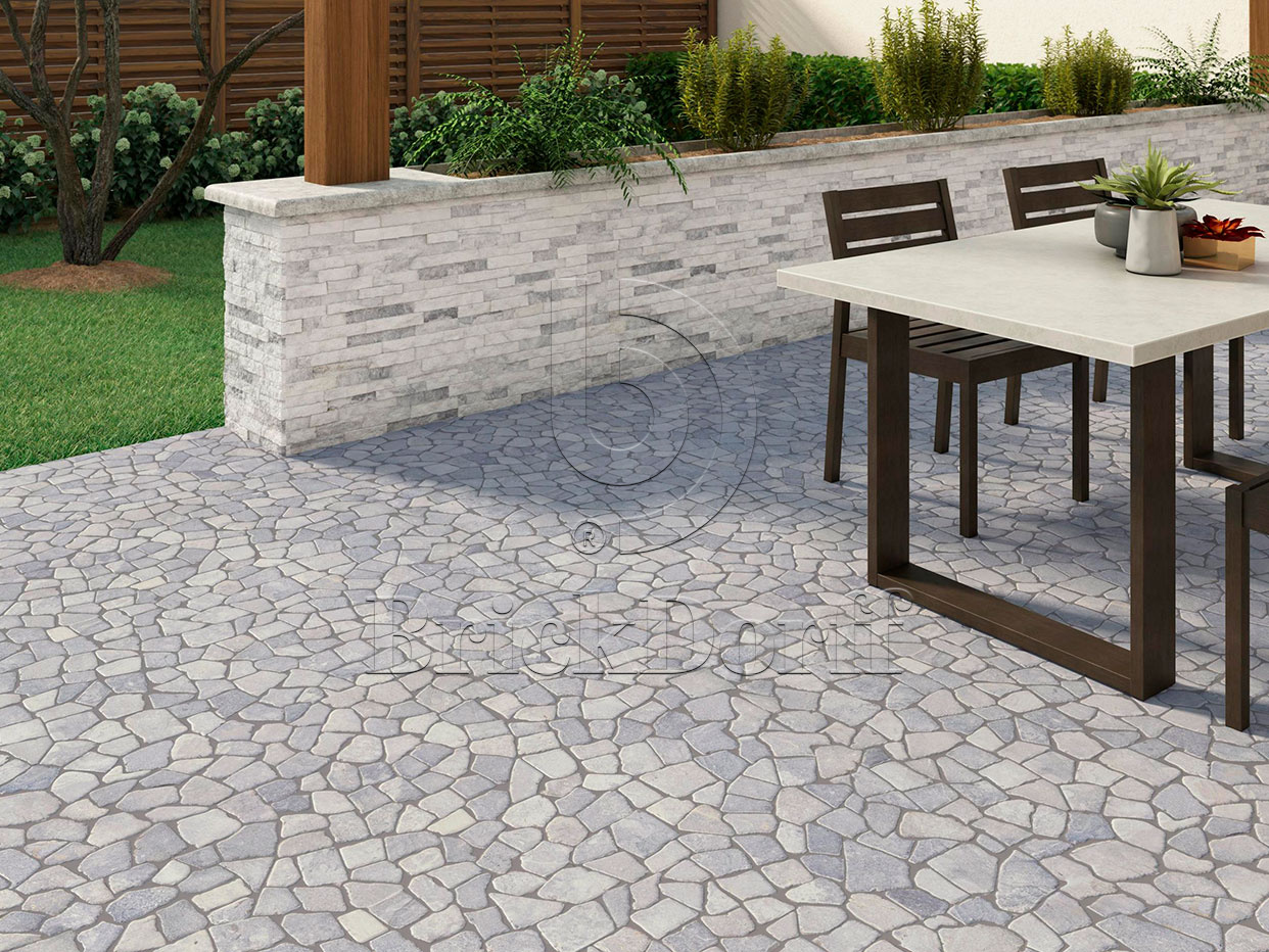 Кварцит бело-серый 1308g 600*150*10-20 мм, натуральный камень для интерьера и фасада BD