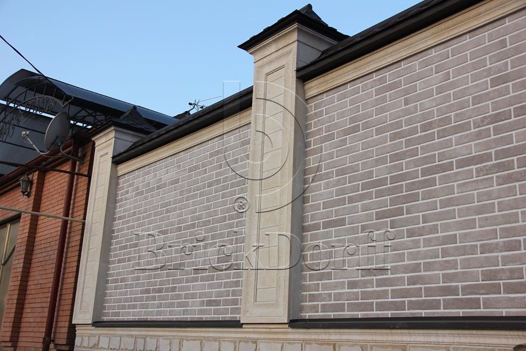 Viano Beige 245X66х7,4 мм Клинкерная фасадная плитка под кирпич облицовочная, серый беж