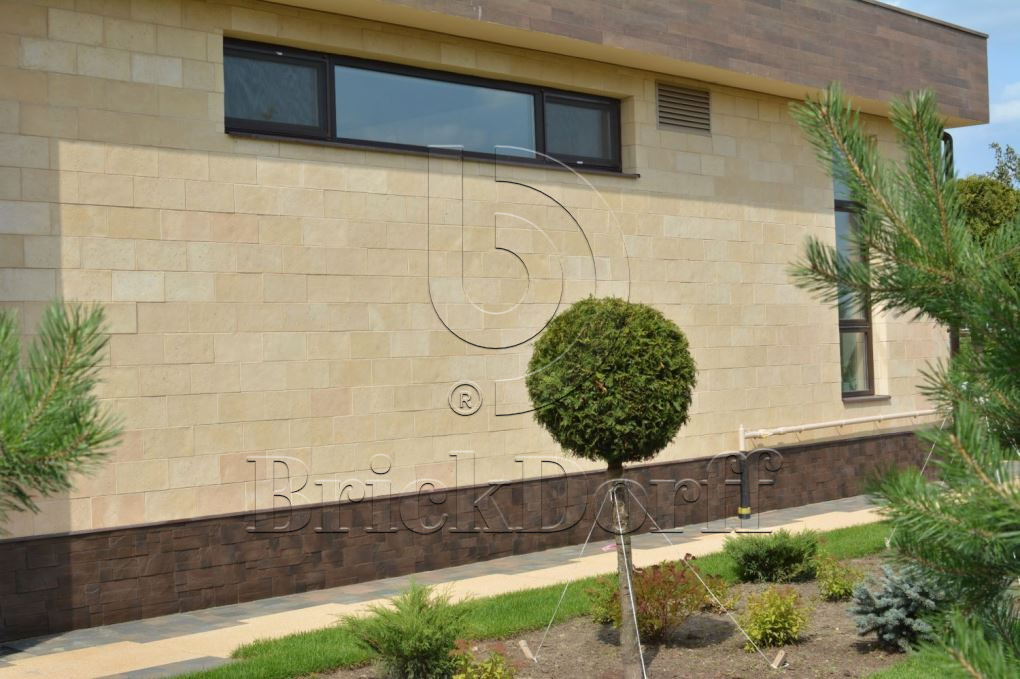 Фасадная облицовочная декоративная плитка травертин-касса 01