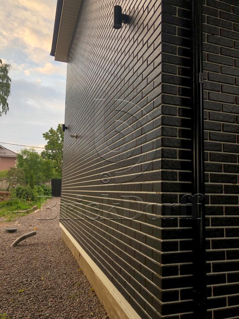 SCANDIANO NERO 245X66х7,4 мм Клинкерная фасадная плитка под кирпич облицовочная черная