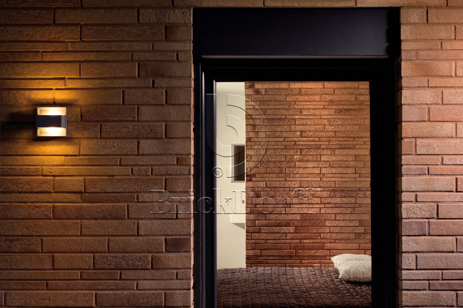 Клинкерная фасадная плитка облицовочная под кирпич Stroeher (Штроер) Zeitlos 355 sandschmelz рельефная NF14, 240*71*14 мм