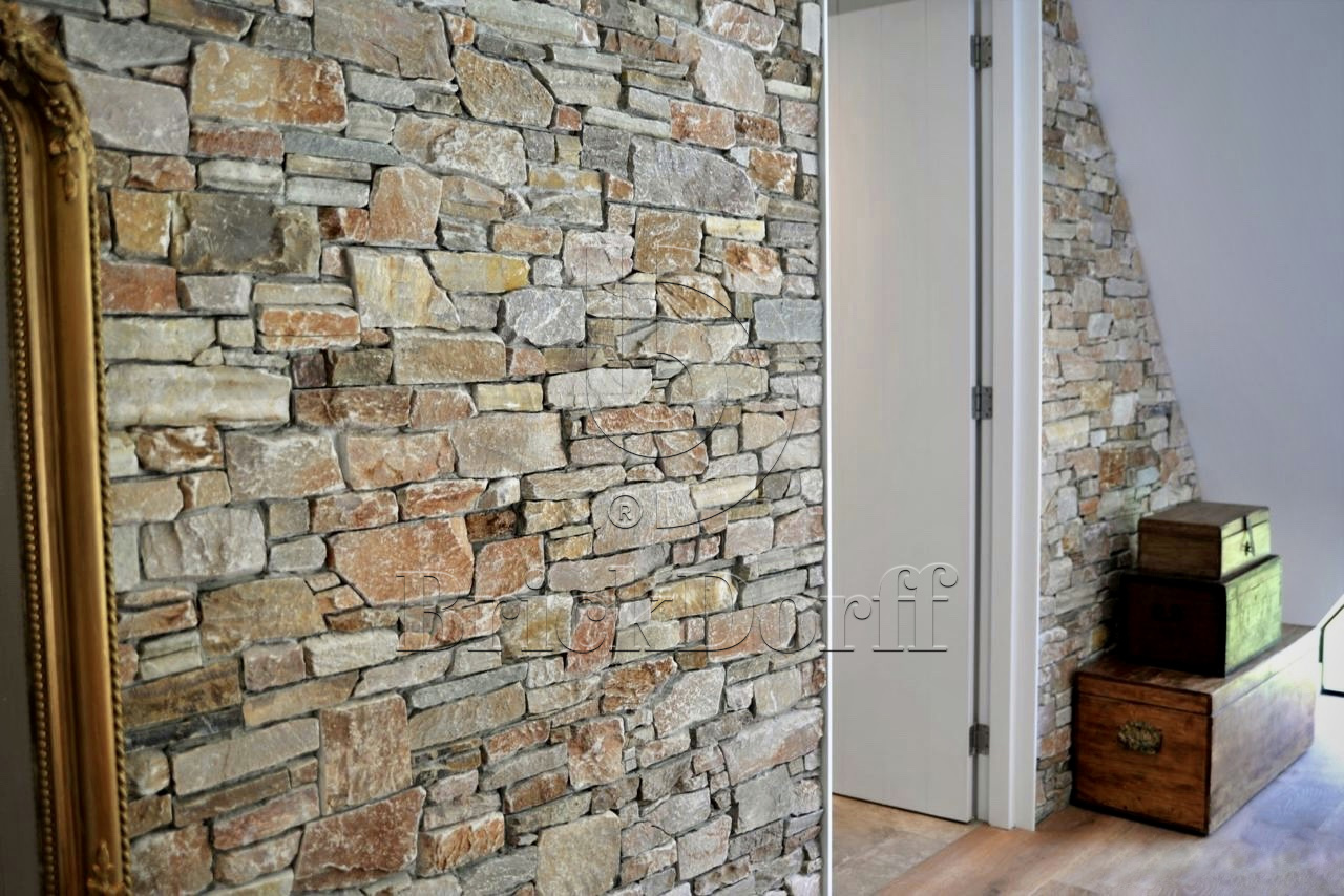 Камень грубый кварцит бежевый 550*200*20\40 мм, натуральный камень для фасада и интерьера BD