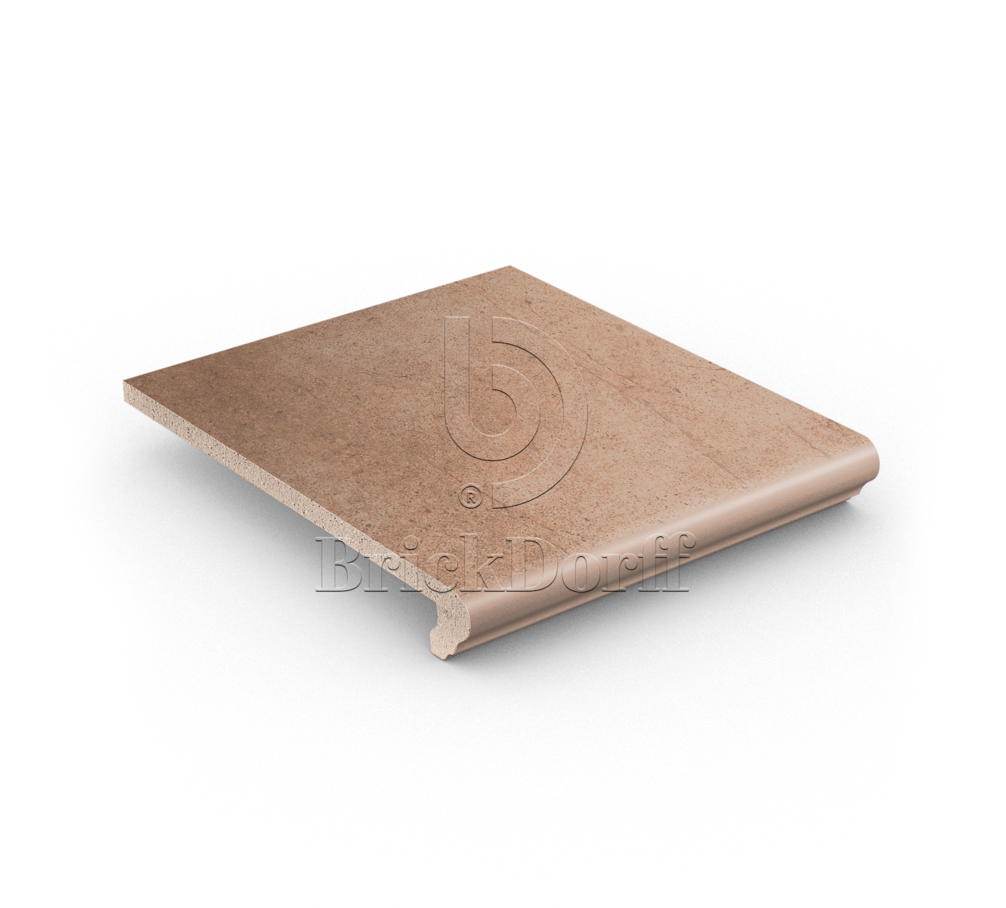 Клинкерная ступень флорентинер противоскользящая плитка Stroeher KERAPLATTE AERA 750 rubeo 340*294*12 мм