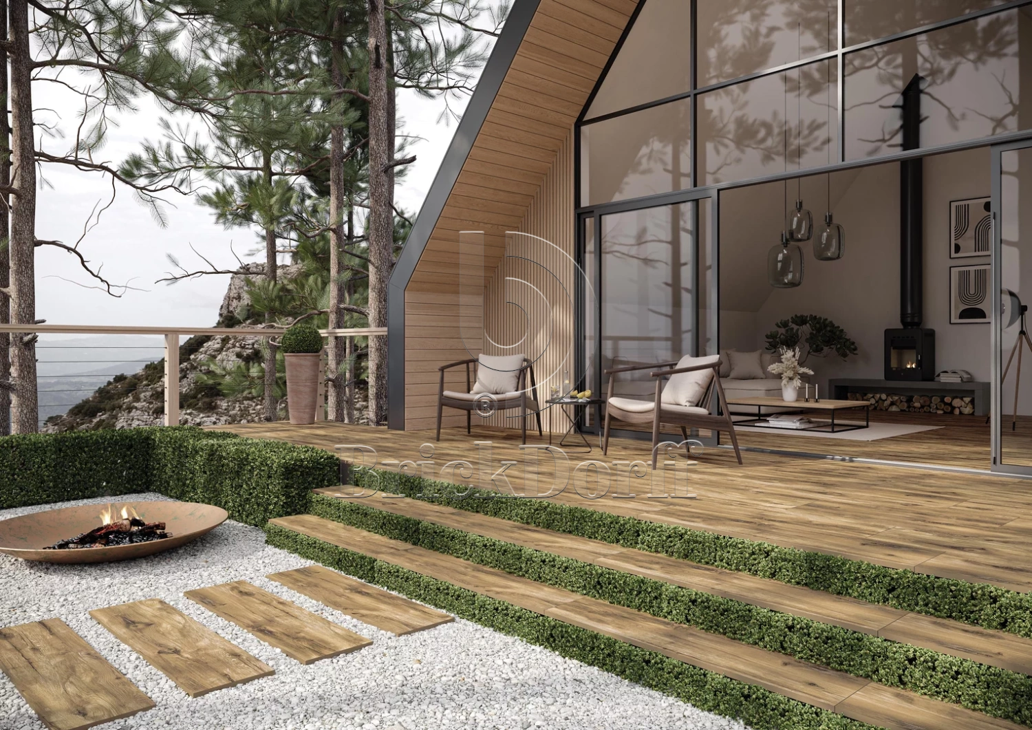 Rustland Naturale Gres 295*1195*20 мм тротуарная плитка уличная, противоскользящая, керамогранитная Paradyz