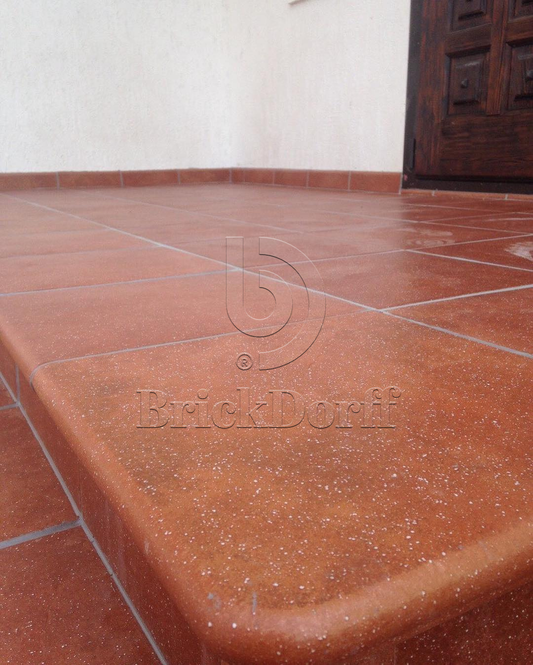 Клинкерная Плитка напольная противоскользящая Stroeher KERAPLATTE ROCCIA 841 rosso 444*294*10 мм