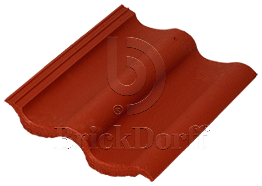 Натуральная цементно-песчаная черепица рядовая Classic красный 26, Kriastak Baltic tile