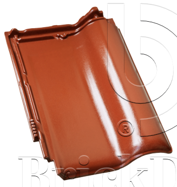 Керамическая черепица рядовая Roben MONZAplus каштановый глянцевый ангоб