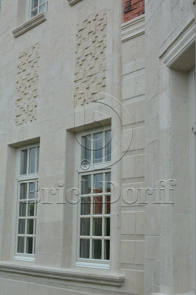 Фасадная облицовочная декоративная плитка травертин-касса 01