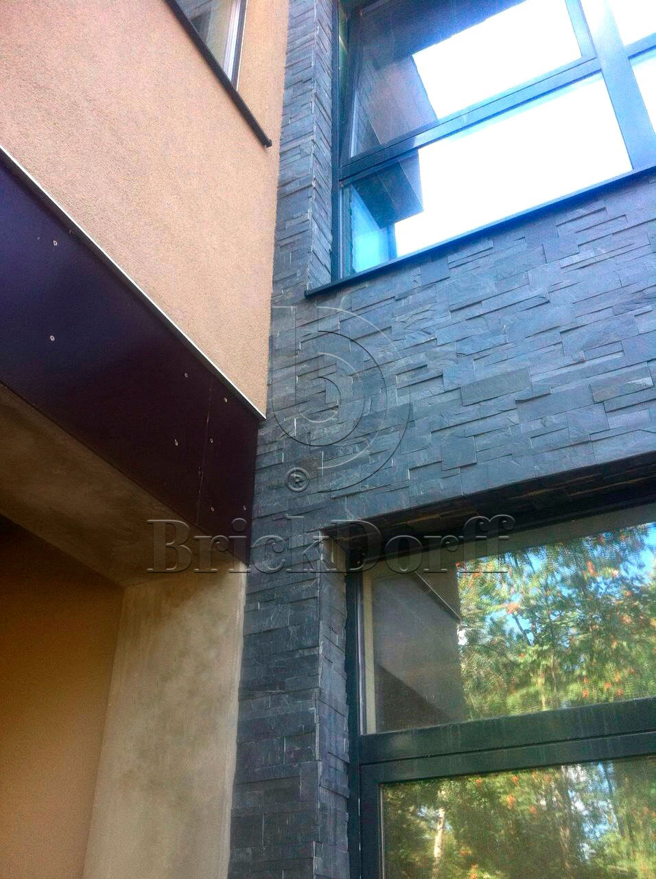 Сланец Черный 350*180*10\12 мм, натуральный камень для фасада и интерьера BD