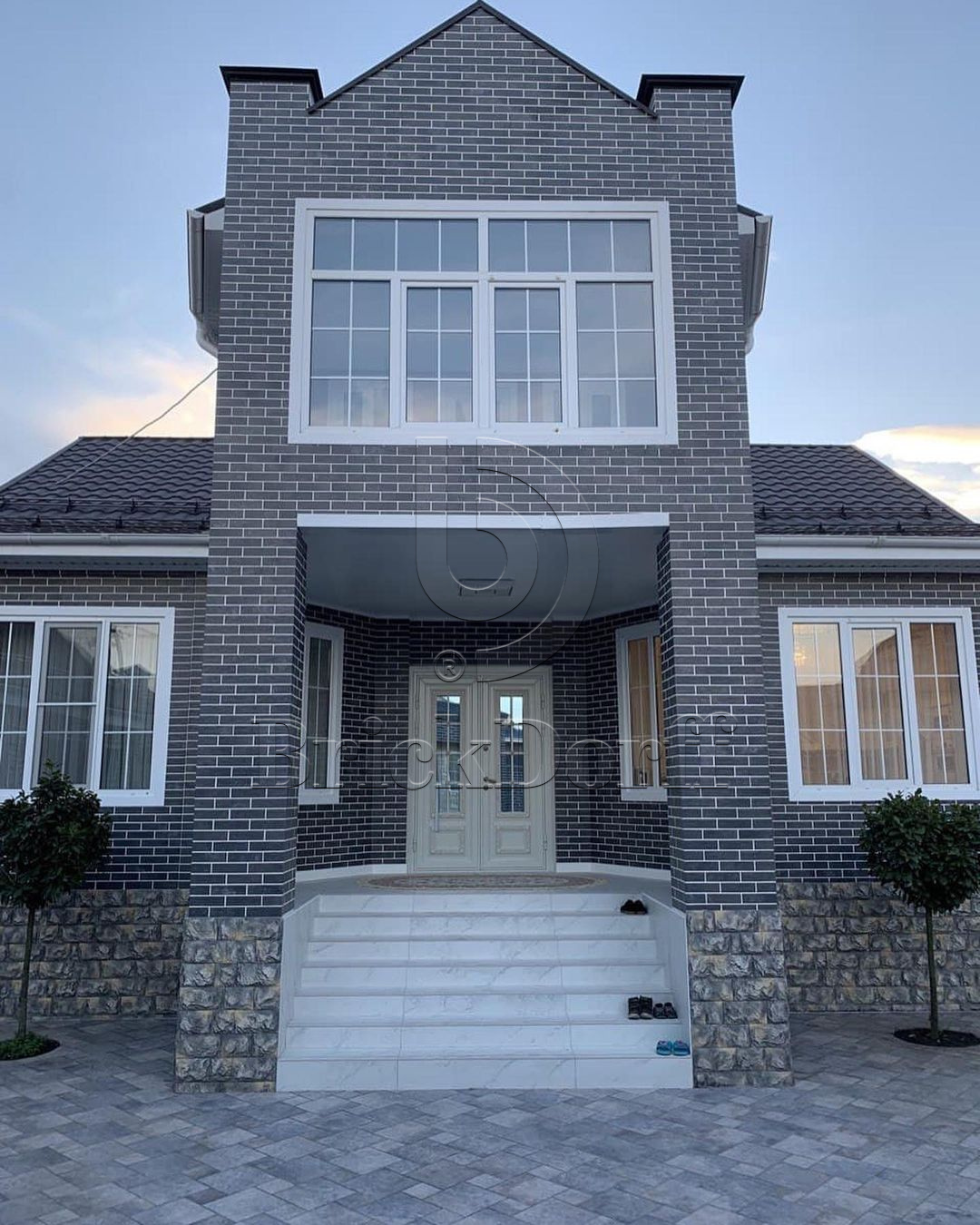 Viano Antracite 245X66х7,4 мм Клинкерная фасадная плитка под кирпич облицовочная, антрацит серый