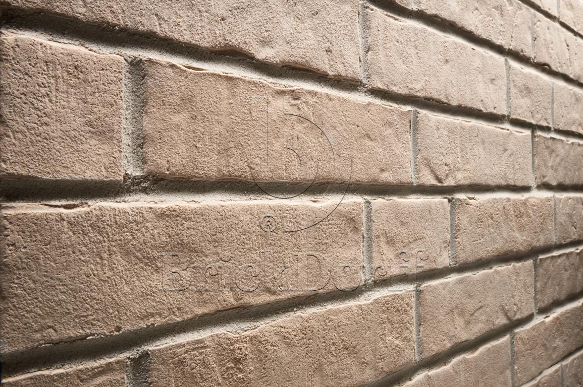 Клинкерная фасадная плитка облицовочная под кирпич Stroeher (Штроер) Zeitlos 351 kalkbrand рельефная, 400*35*14 мм