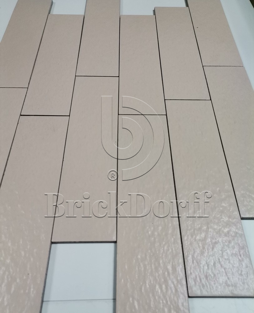 Амстердам-7 рельефная, белая клинкерная фасадная плитка под кирпич 245*65*7 мм, керамин