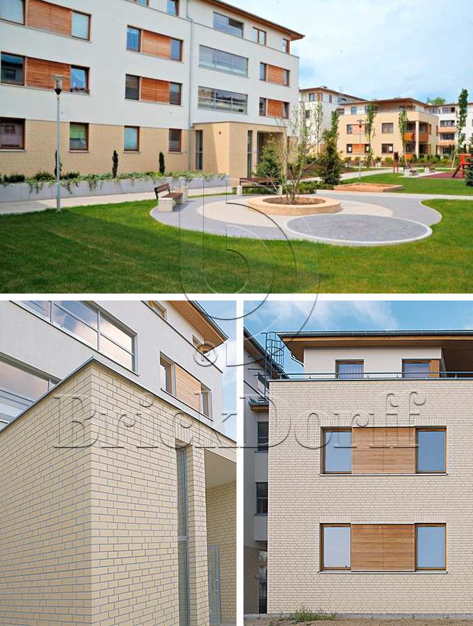 Objekta Beige glatt, 240*71*10 мм, Клинкерная фасадная плитка облицовочная под кирпич ABCklinker