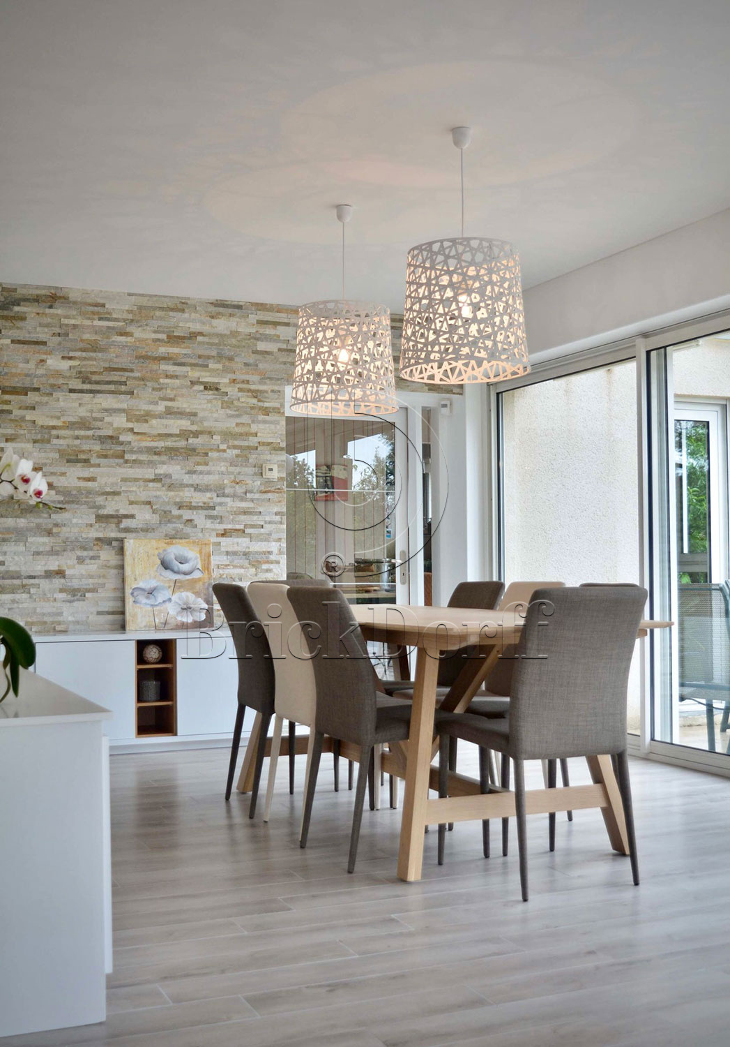 Сланец Бежевый-014 600*150*10-20 мм, натуральный камень для фасада и интерьера BD