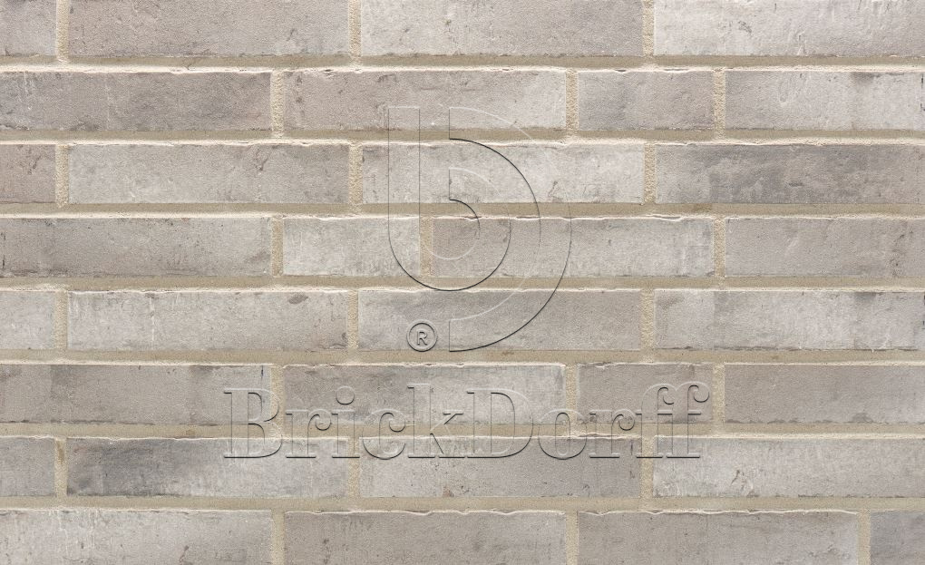 Клинкерная фасадная плитка облицовочная под кирпич Stroeher (Штроер) Kontur EG 472 grau engobiert рельефная, 440*52*12 мм