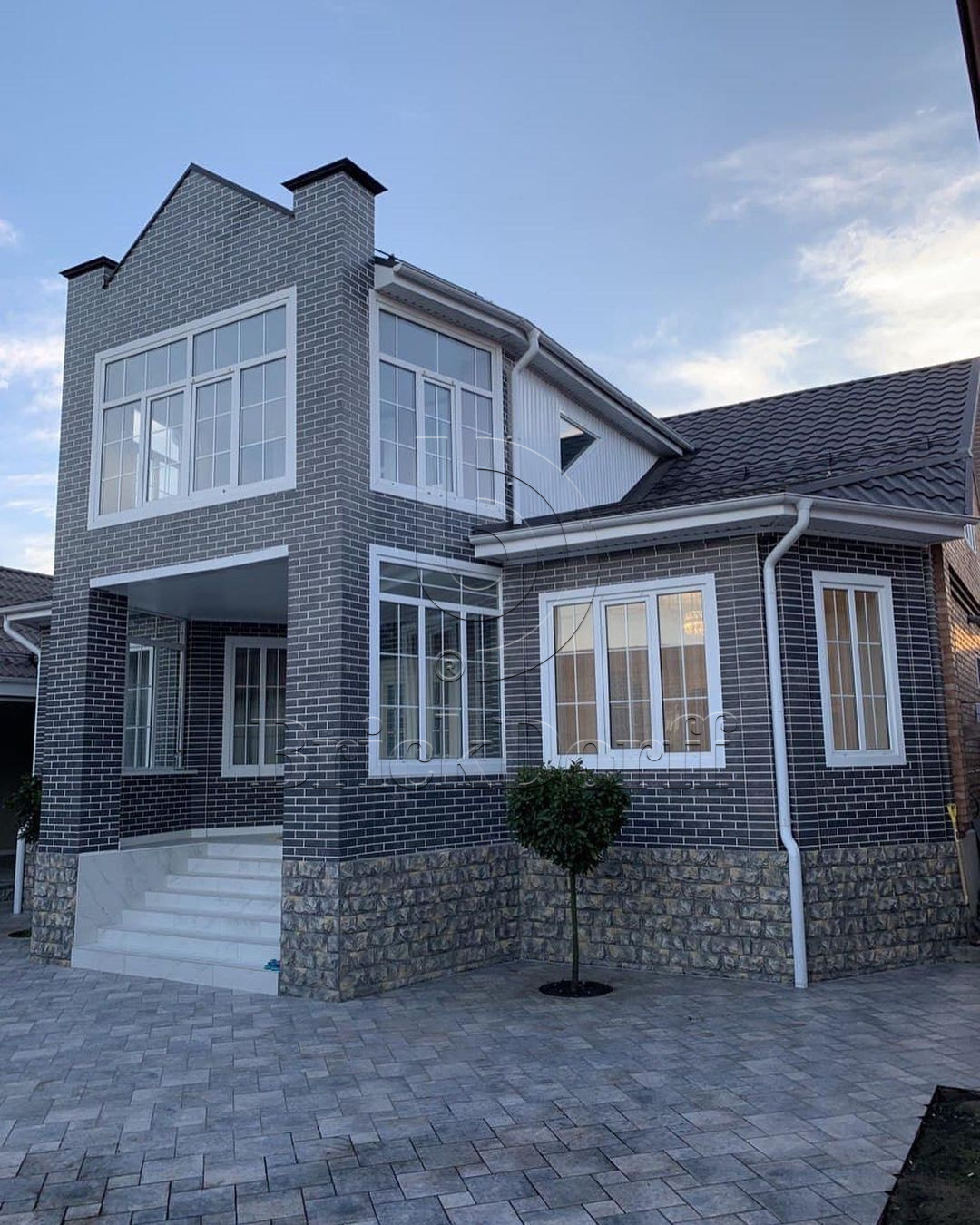 Viano Antracite 245X66х7,4 мм Клинкерная фасадная плитка под кирпич облицовочная, антрацит серый