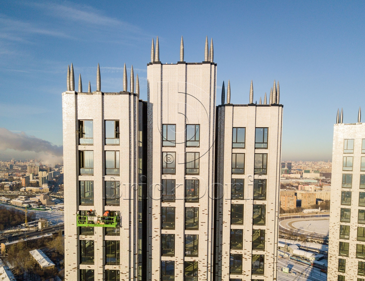 Белый перламутр  240х71х14 Клинкерная фасадная плитка облицовочная под кирпич для ВентФасада с затиркой шва