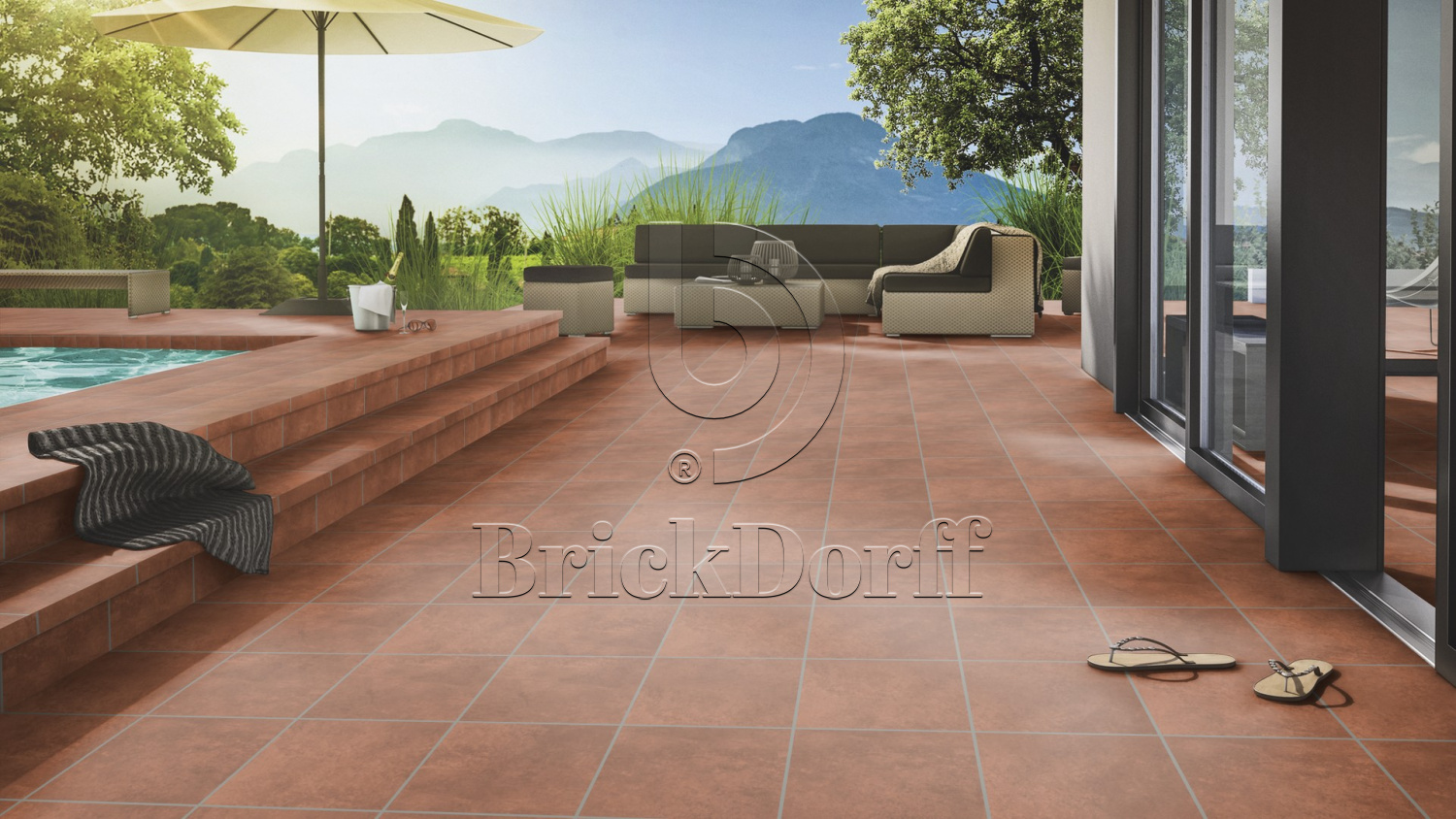 Клинкерная Плитка напольная противоскользящая Stroeher KERAPLATTE AERA T 728 core 444*294*10 мм