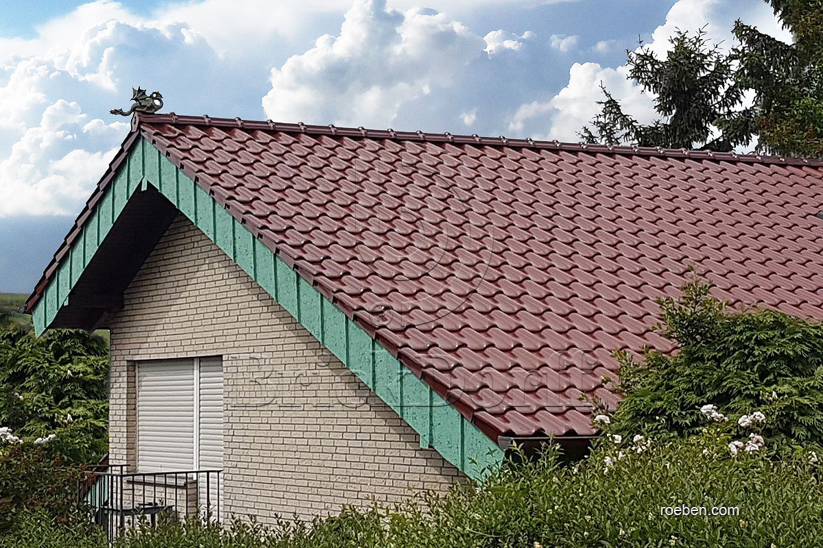 Керамическая черепица рядовая Roben FLANDERNplus кайенский глянцевый ангоб