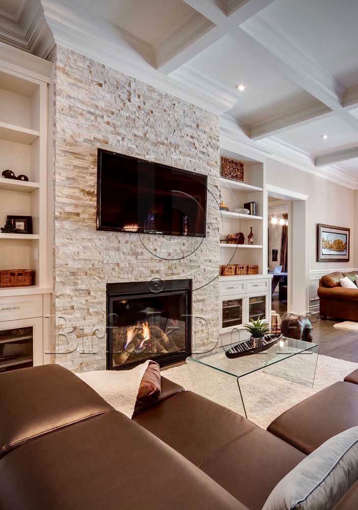 Сланец Бежевый-014 600*150*10-20 мм, натуральный камень для фасада и интерьера BD