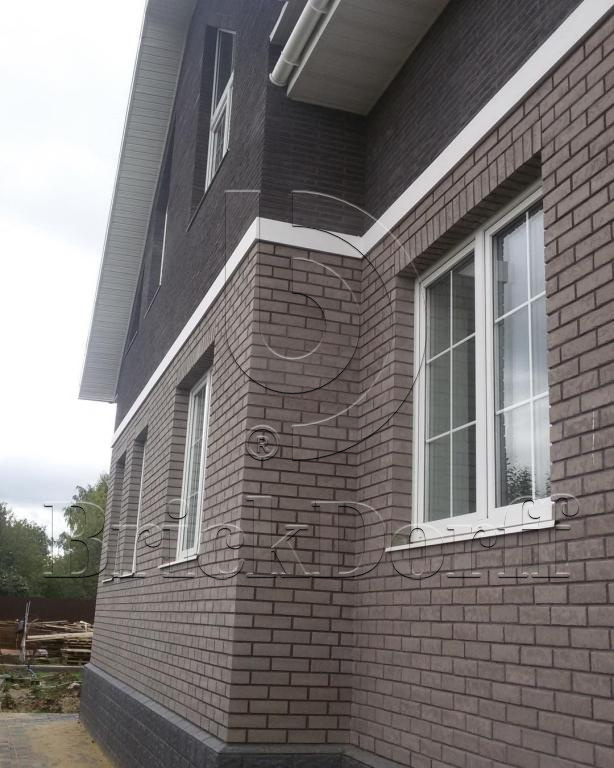 Клинкерная фасадная плитка облицовочная под кирпич Stroeher (Штроер) Zeitlos 237 austerrauch рельефная, 400*71*14 мм