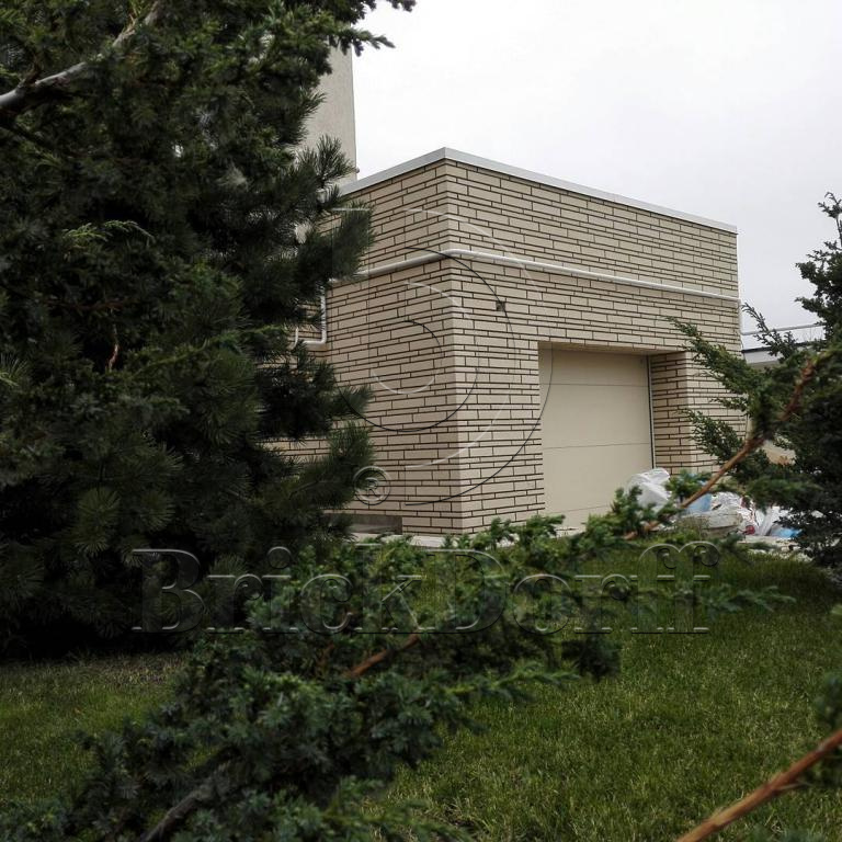 Клинкерная фасадная плитка облицовочная под кирпич Stroeher (Штроер) Zeitlos 351 kalkbrand рельефная, 400*35*14 мм