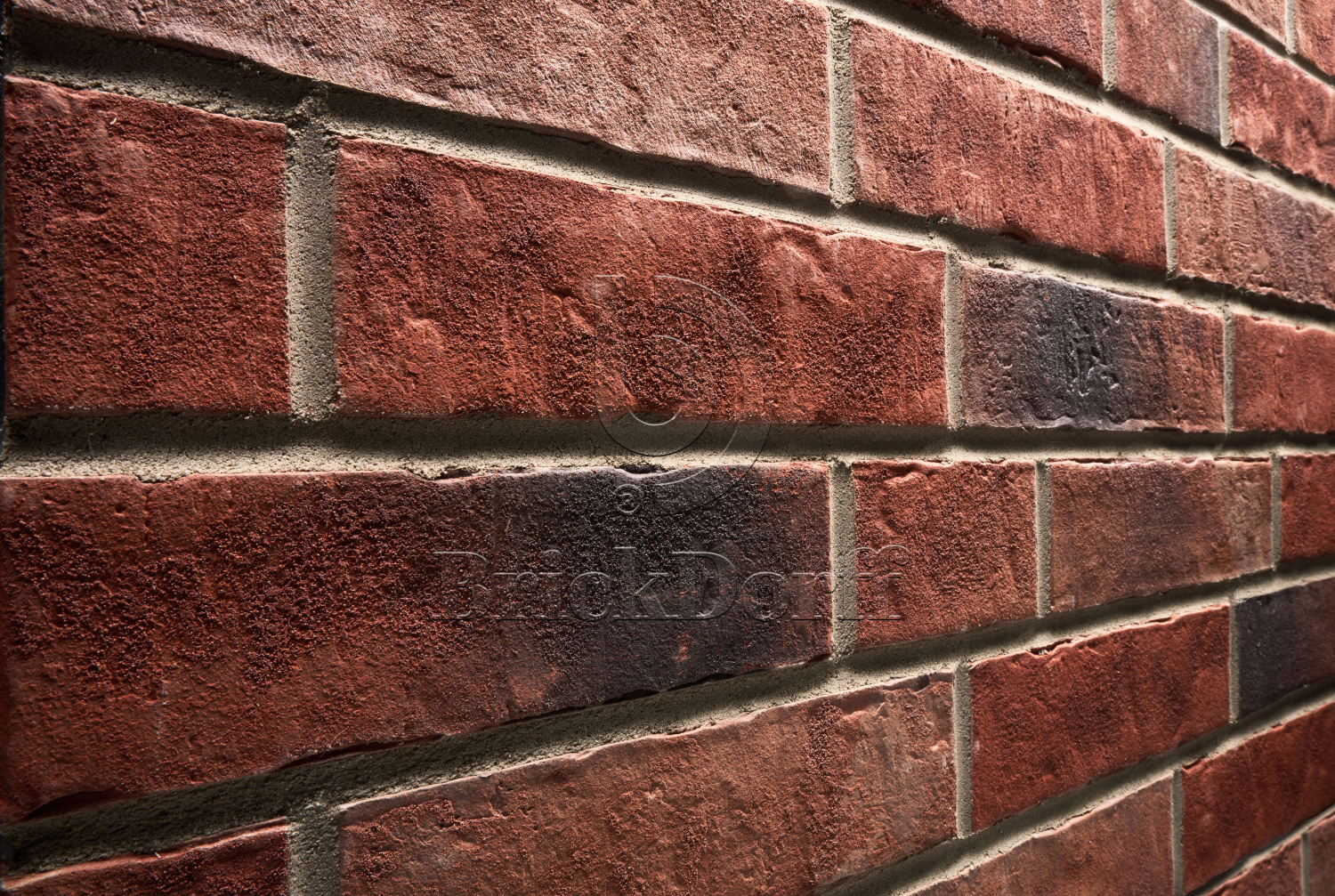 Клинкерная фасадная плитка облицовочная под кирпич Stroeher (Штроер) Zeitlos 353 eisenrost рельефная, 400*35*14 мм