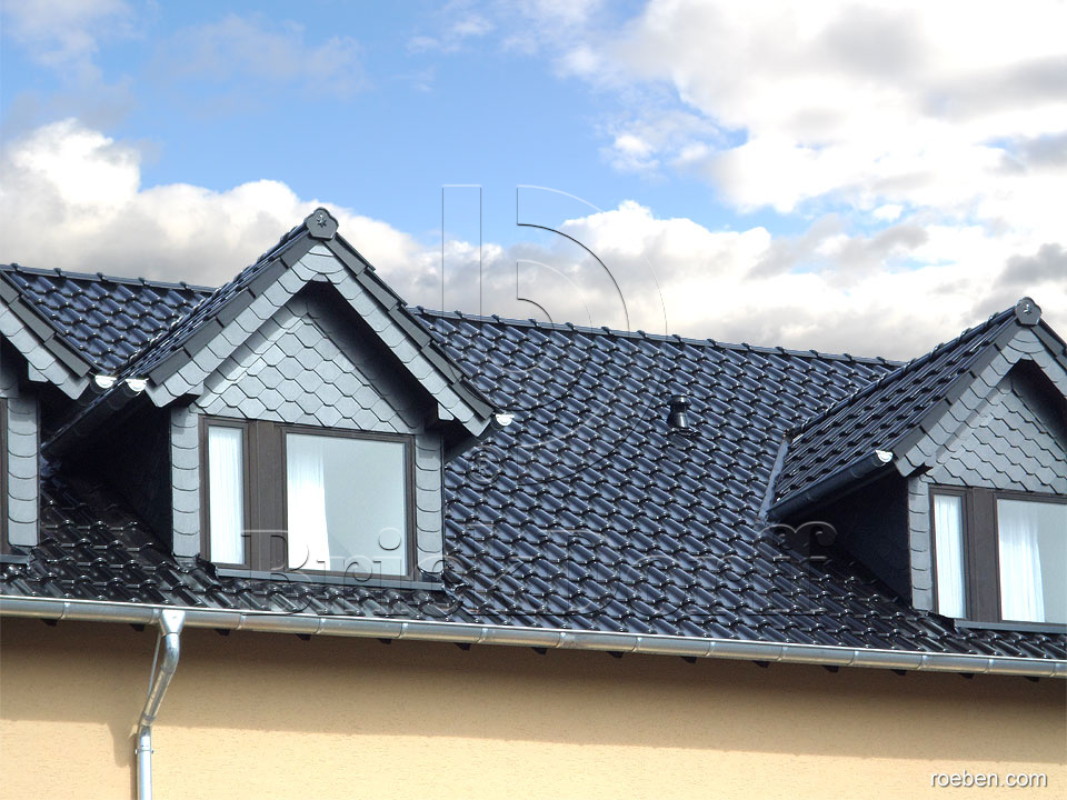 Керамическая черепица рядовая Roben BARI черный матовая глазурь