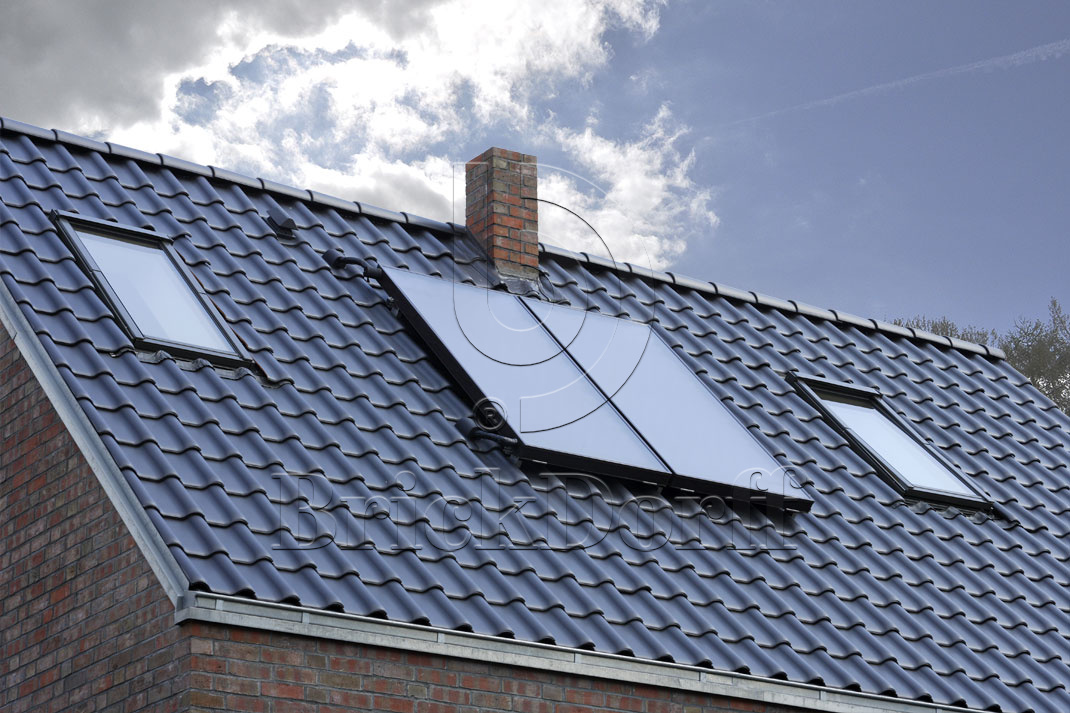 Керамическая черепица рядовая Roben FLANDERNplus антрацит ангоб