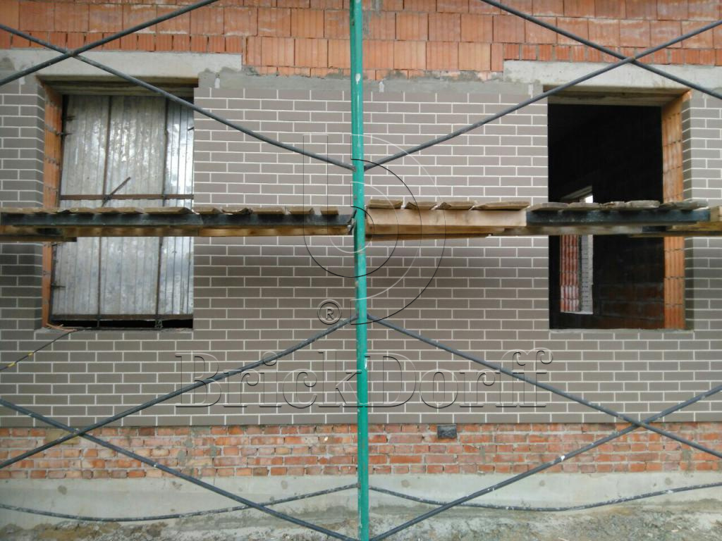 Клинкерная фасадная плитка облицовочная под кирпич Stroeher (Штроер) Keravette Chromatic 230 grau гладкая NF11, 240*71*11 мм