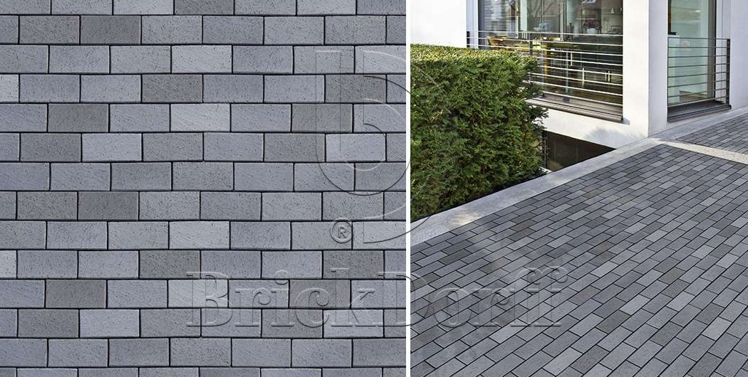 Тротуарная плитка / брусчатка Клинкерная ABC Berlin blau-anthrazit (Берлин блау-антхразит), 200*100*45 мм